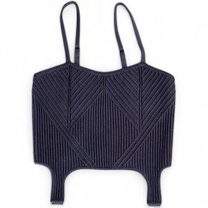Denim Knit Garter Tank Raisenette/Black Small